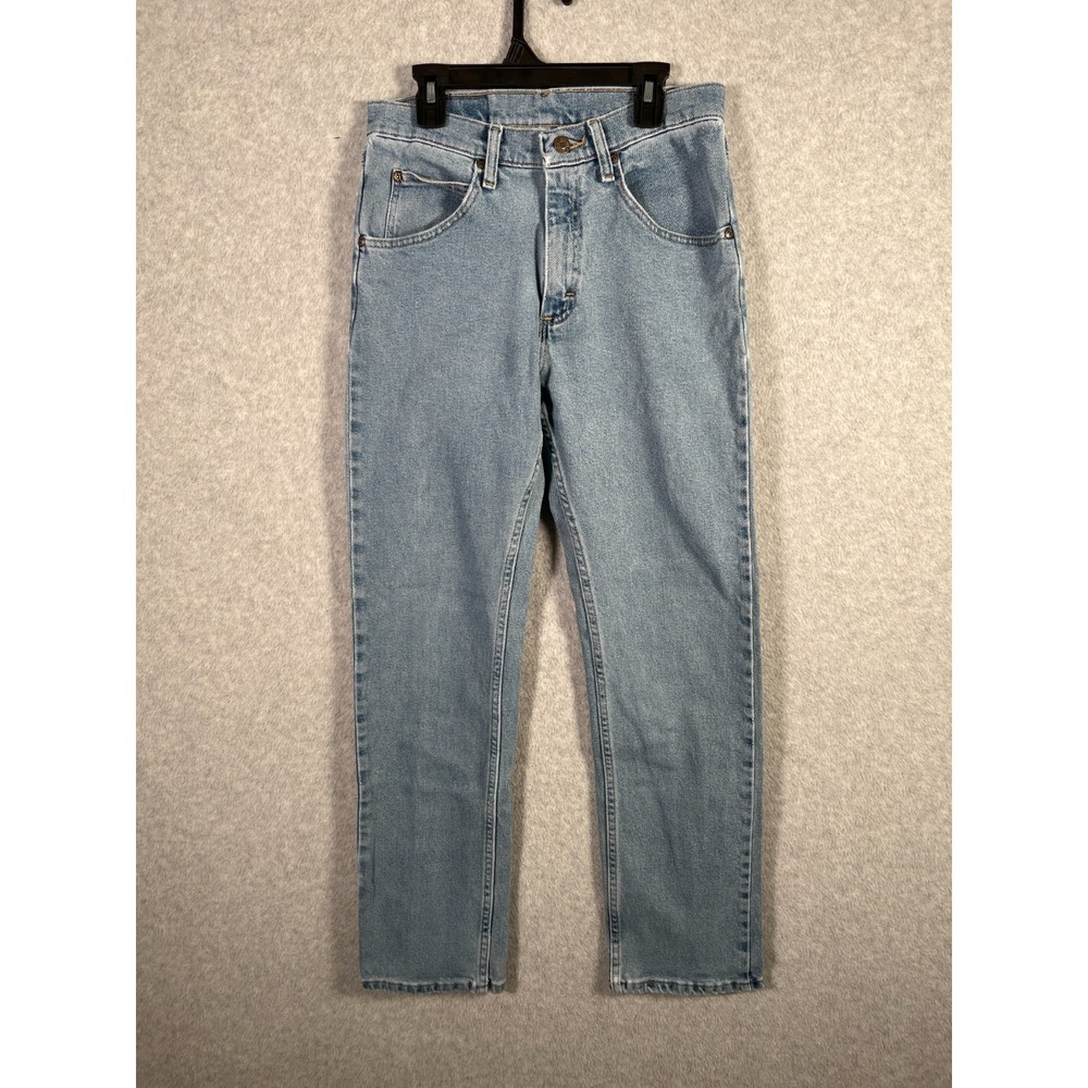 Wrangler Jeans Womens 29x30 Blue Denim Cotton Stretch Medium Wash Straight Leg